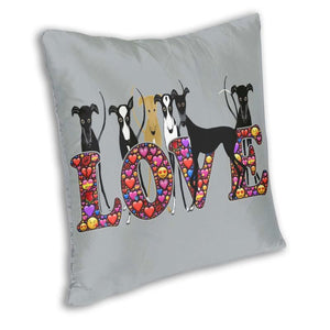 Greyhound and Whippet Love Cushion Cover-Home Decor-Cushion Cover, Dogs, Greyhound, Home Decor, Whippet-2