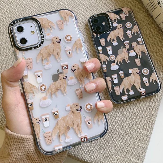 Golden Retrievers and Coffee Love iPhone Case-Cell Phone Accessories-Accessories, Dogs, Golden Retriever, iPhone Case-1