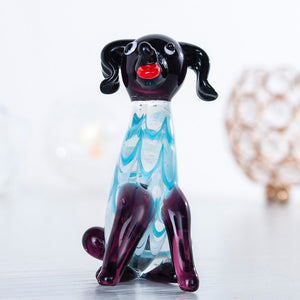 Black Labrador Love Handmade Glass Figurine-Home Decor-Black Labrador, Dogs, Figurines, Home Decor, Labrador-3