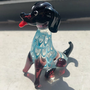 Black Labrador Love Handmade Glass Figurine-Home Decor-Black Labrador, Dogs, Figurines, Home Decor, Labrador-5