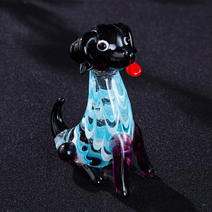 Black Labrador Love Handmade Glass Figurine-Home Decor-Black Labrador, Dogs, Figurines, Home Decor, Labrador-8