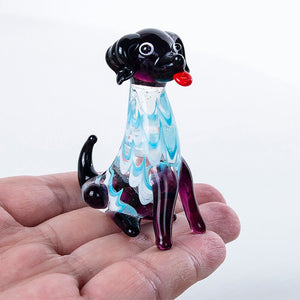 Black Labrador Love Handmade Glass Figurine-Home Decor-Black Labrador, Dogs, Figurines, Home Decor, Labrador-7