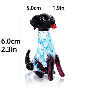 Black Labrador Love Handmade Glass Figurine-Home Decor-Black Labrador, Dogs, Figurines, Home Decor, Labrador-4