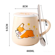 Load image into Gallery viewer, Corgi Love Coffee Mugs-Home Decor-Corgi, Dogs, Home Decor, Mugs-Corgi Side Profile with Stars-15 oz or 440ml-7