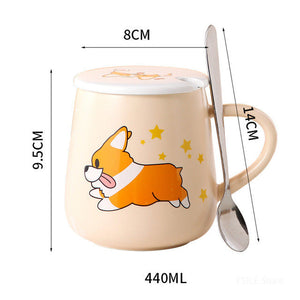 Corgi Love Coffee Mugs-Home Decor-Corgi, Dogs, Home Decor, Mugs-Corgi Side Profile with Stars-15 oz or 440ml-7