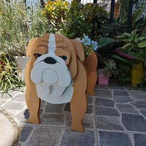 3D Bolognese Love Small Flower Planter-Home Decor-Bolognese, Dogs, Flower Pot, Home Decor-English Bulldog - Orange-14