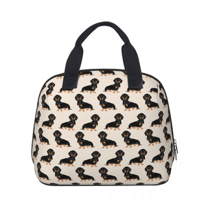 Black and Tan Dachshund Love Shell Shaped Lunch Bag-Accessories-Accessories, Bags, Dachshund, Dogs, Lunch Bags-13