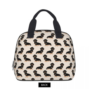 Black and Tan Dachshund Love Shell Shaped Lunch Bag-Accessories-Accessories, Bags, Dachshund, Dogs, Lunch Bags-8
