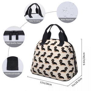 Black and Tan Dachshund Love Shell Shaped Lunch Bag-Accessories-Accessories, Bags, Dachshund, Dogs, Lunch Bags-11