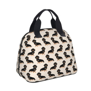 Black and Tan Dachshund Love Shell Shaped Lunch Bag-Accessories-Accessories, Bags, Dachshund, Dogs, Lunch Bags-9