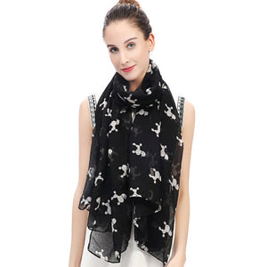 Infinite Poodle Love Womens Scarves-Accessories-Accessories, Dogs, Poodle, Scarf-Black-3
