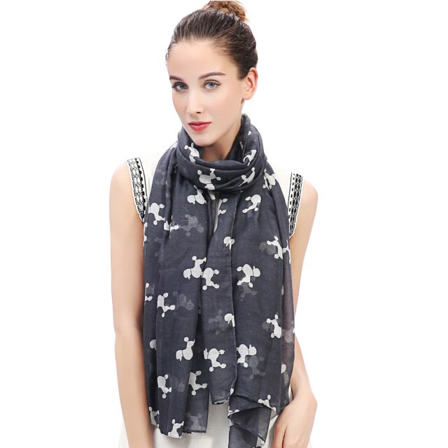 Infinite Poodle Love Womens Scarves-Accessories-Accessories, Dogs, Poodle, Scarf-Grey-1