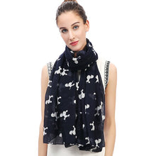 Load image into Gallery viewer, Infinite Poodle Love Womens Scarves-Accessories-Accessories, Dogs, Poodle, Scarf-Navy Blue-2