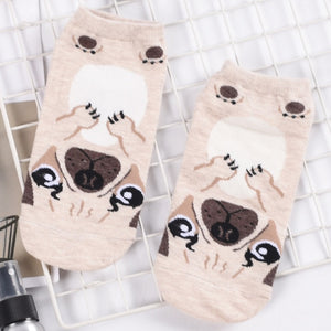 Doggo Love Womens Cotton Socks-Apparel-Accessories, Dogs, Socks-Pug-Ankle Length-13