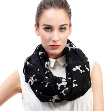 Load image into Gallery viewer, I Love Poodles Infinity Loop Scarves-Accessories-Accessories, Dogs, Poodle, Scarf-Black-1