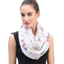 Load image into Gallery viewer, I Love Chihuahuas Infinity Loop Scarf-Accessories-Accessories, Chihuahua, Dogs, Scarf-White-1