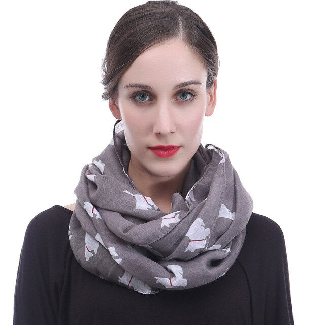 I Love Scottish Terriers Infinity Loop Scarves-Accessories-Accessories, Dogs, Scarf, Scottish Terrier-Taupe Grey-1