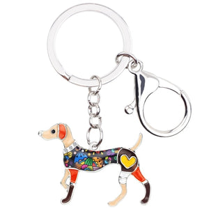 Beautiful Whippet Love Enamel Keychains-Accessories-Accessories, Dogs, Keychain, Whippet-Brown-6