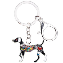 Load image into Gallery viewer, Beautiful Whippet Love Enamel Keychains-Accessories-Accessories, Dogs, Keychain, Whippet-Gray-4