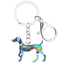 Load image into Gallery viewer, Beautiful Whippet Love Enamel Keychains-Accessories-Accessories, Dogs, Keychain, Whippet-Blue-7