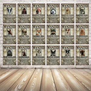 Wanted Greyhound Approach With Caution Tin Poster - Series 1-Sign Board-Dogs, Greyhound, Home Decor, Sign Board, Whippet-25