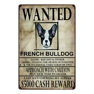 Wanted Wire Fox Terrier Approach With Caution Tin Poster - Series 1-Sign Board-Dogs, Home Decor, Sign Board, Wire Fox Terrier-French Bulldog-One Size-15