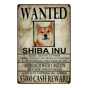 Wanted Greyhound Approach With Caution Tin Poster - Series 1-Sign Board-Dogs, Greyhound, Home Decor, Sign Board, Whippet-Shiba Inu-One Size-19