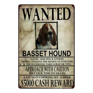 Wanted Greyhound Approach With Caution Tin Poster - Series 1-Sign Board-Dogs, Greyhound, Home Decor, Sign Board, Whippet-Basset Hound-One Size-5