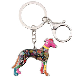 Beautiful Greyhound Love Enamel Keychains-Accessories-Accessories, Dogs, Greyhound, Keychain, Whippet-Pink-5
