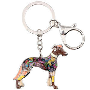 Beautiful Greyhound Love Enamel Keychains-Accessories-Accessories, Dogs, Greyhound, Keychain, Whippet-Brown-3