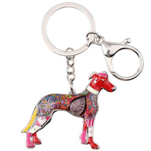 Load image into Gallery viewer, Beautiful Greyhound Love Enamel Keychains-Accessories-Accessories, Dogs, Greyhound, Keychain, Whippet-Red-2