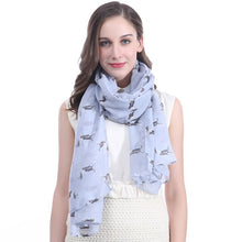 Load image into Gallery viewer, Infinite Basset Hound Love Womens Scarves-Accessories-Accessories, Basset Hound, Dogs, Scarf-Light Blue-2