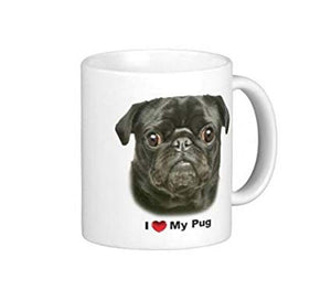 I Love My Black Pug Coffee Mug-Mug-Dogs, Mugs, Pug-1