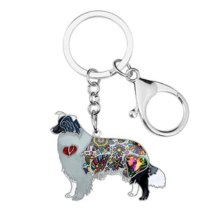 Beautiful Shetland Sheepdog / Rough Collie Love Enamel Keychains-Accessories-Accessories, Dogs, Keychain, Rough Collie, Shetland Sheepdog-Grey-7