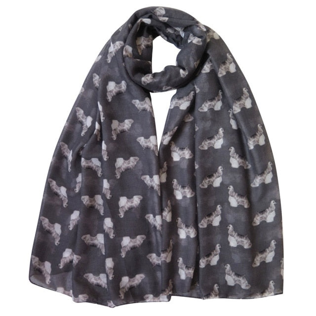 Infinite Cocker Spaniel Love Womens Scarves-Accessories-Accessories, Cocker Spaniel, Dogs, Scarf-Dark Grey-1