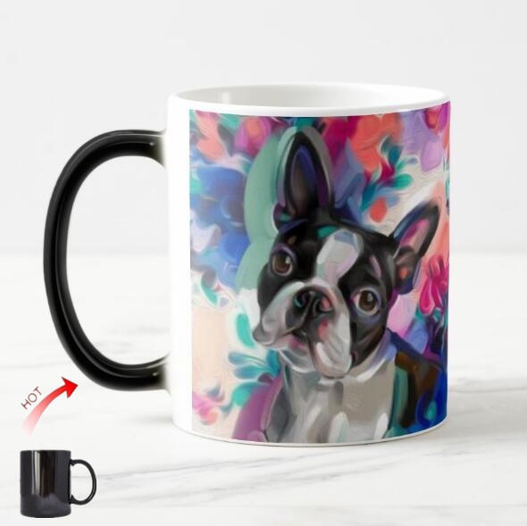 Color Changing Artistic Boston Terrier Coffee Mug-Mug-Boston Terrier, Dogs, Mugs-1