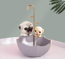 Load image into Gallery viewer, Pug and Labrador Upside Down Umbrella Tabletop Organiser-Home Decor-Dogs, Home Decor, Labrador, Pug, Statue-Gray-3