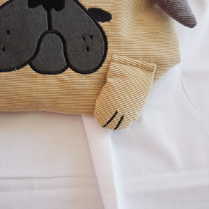 Fabric image of pug bag