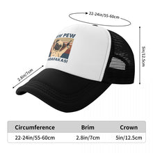 Load image into Gallery viewer, Image of the size of pug baseball cap in the color black