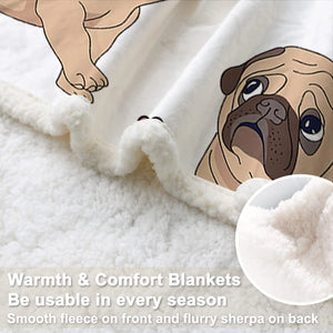 Pug Love Soft Warm Fleece Blanket-Blankets-Blankets, Dogs, Home Decor, Pug-3