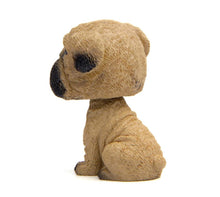 Load image into Gallery viewer, Back image of a minituare Pug bobblehead for car
