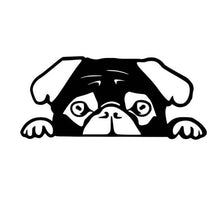 Load image into Gallery viewer, Image of pug decal car sticker in black color