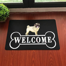 Load image into Gallery viewer, Image of welcome pug doormat made of rubber