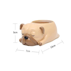 Image of pug flower pot in the cutest Pug design!