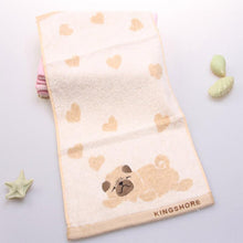 Load image into Gallery viewer, Image of pug hand towel in brown color
