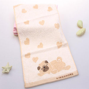 Image of pug hand towel in brown color