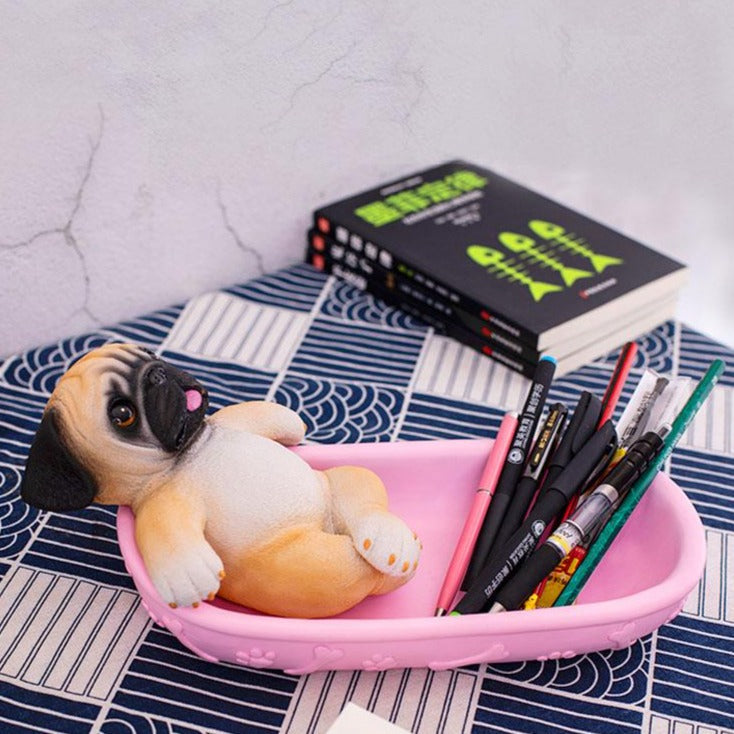 Pug in a Tub Multipurpose Organiser or Soap Dish-Home Decor-Bathroom Decor, Dogs, Home Decor, Pug-10