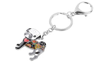 Load image into Gallery viewer, Image of a enamel Pug keyring in the color black