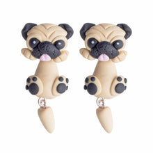 Load image into Gallery viewer, Pug Love Handmade Polymer Clay EarringsDog Themed Jewellery