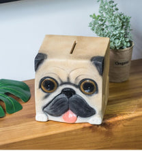 Load image into Gallery viewer, Pug Love Square Shaped Piggy Bank StatueHome Decor